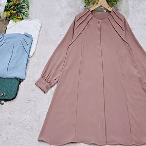 Tunik Variasi Lipatan Klep Bahu Miyabi silky