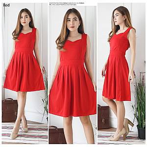 Red flare dress