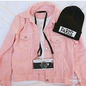 1). Jaket Zara Jeans Pink